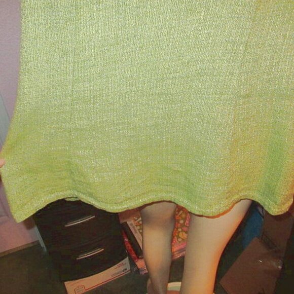 FLAX Cross Weave Linen Top Size L Tunic Tweed Button Up V-Neck Lagenlook Artsy - Picture 9 of 10